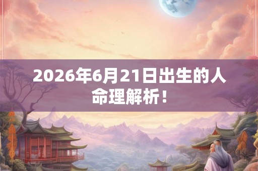 2026年6月21日出生的人命理解析！