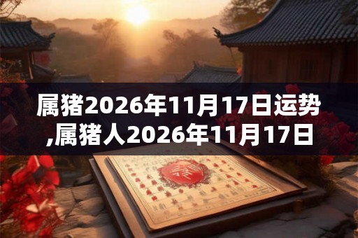 属猪2026年11月17日运势,属猪人2026年11月17日财运,生肖猪2026年11月17日运势