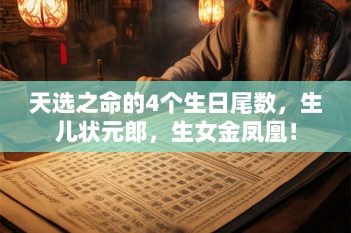 天选之命的4个生日尾数,生儿状元郎,生女金凤凰! 天选之命的4个生日尾数,生儿状元郎,生女金凤凰!