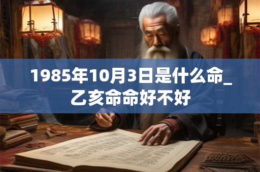 1985年10月3日是什么命_乙亥命命好不好