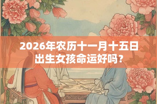 2026年农历十一月十五日出生女孩命运好吗？