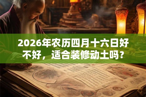 2026年农历四月十六日好不好，适合装修动土吗？