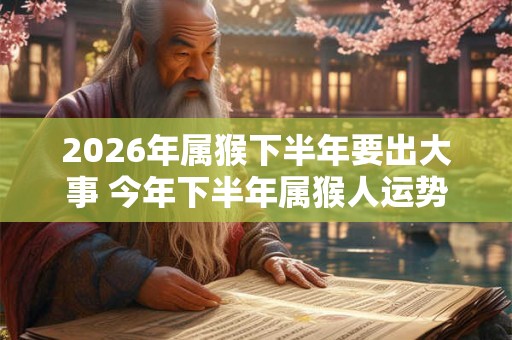 2026年属猴下半年要出大事 今年下半年属猴人运势