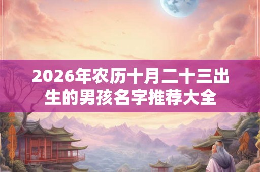 2026年农历十月二十三出生的男孩名字推荐大全