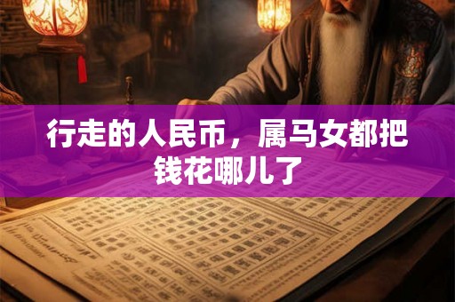 行走的人民币，属马女都把钱花哪儿了