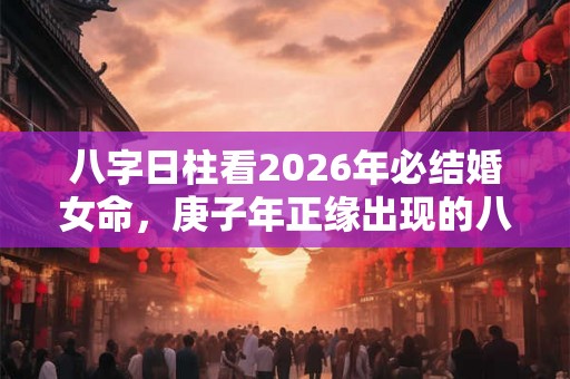 八字日柱看2026年必结婚女命，庚子年正缘出现的八字