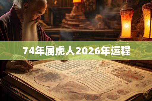 74年属虎人2026年运程