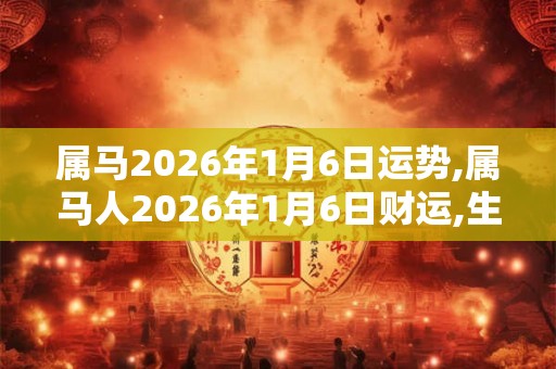 属马2026年1月6日运势,属马人2026年1月6日财运,生肖马2026年1月6日运势