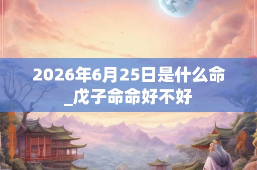 2026年6月25日是什么命_戊子命命好不好