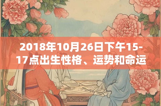 2018年10月26日下午15-17点出生性格、运势和命运