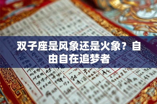 双子座是风象还是火象？自由自在追梦者