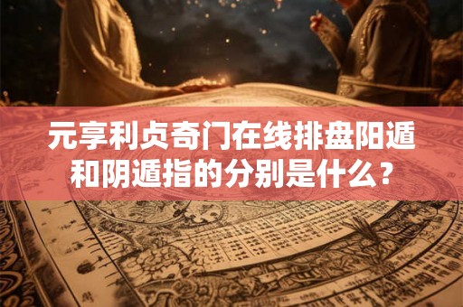 元享利贞奇门在线排盘阳遁和阴遁指的分别是什么？