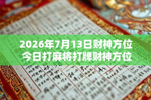 2026年7月13日财神方位 今日打麻将打牌财神方位！