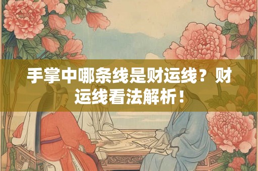手掌中哪条线是财运线?财运线看法解析! 手掌中哪条线是财运线?财运线看法解析!