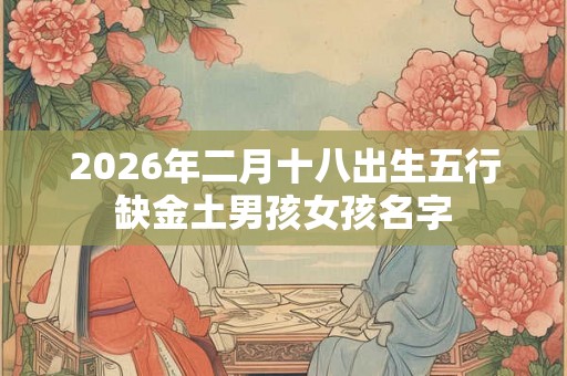 2026年二月十八出生五行缺金土男孩女孩名字