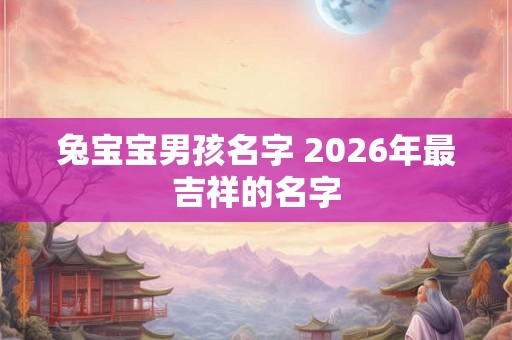兔宝宝男孩名字 2026年最吉祥的名字