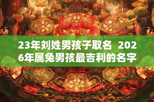 23年刘姓男孩子取名  2026年属兔男孩最吉利的名字