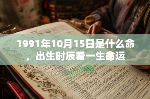 1991年10月15日是什么命，出生时辰看一生命运