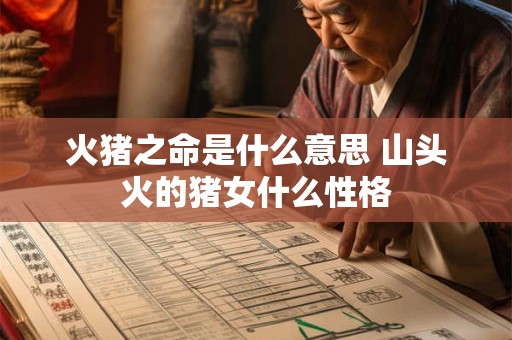 火猪之命是什么意思 山头火的猪女什么性格 火猪之命是什么意思 山头火的猪女什么性格