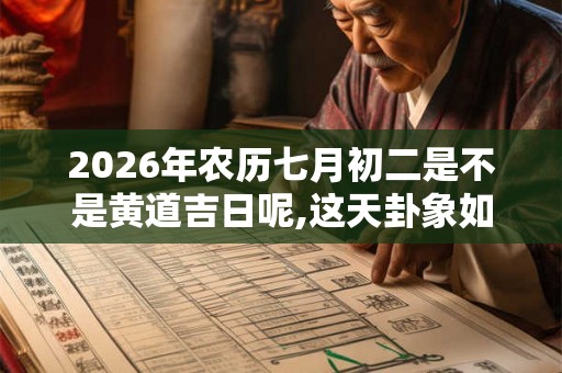 2026年农历七月初二是不是黄道吉日呢,这天卦象如何？
