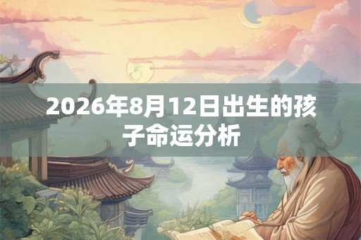 2026年8月12日出生的孩子命运分析