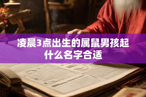 凌晨3点出生的属鼠男孩起什么名字合适