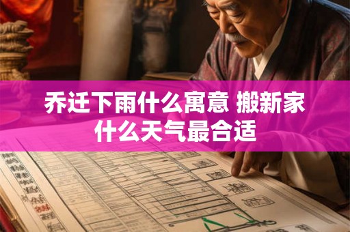 乔迁下雨什么寓意 搬新家什么天气最合适