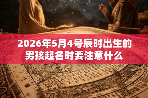 2026年5月4号辰时出生的男孩起名时要注意什么