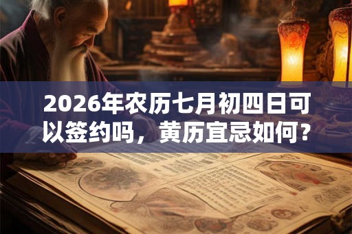 2026年农历七月初四日可以签约吗,黄历宜忌如何? 2026年农历七月初四日可以签约吗,黄历宜忌如何?