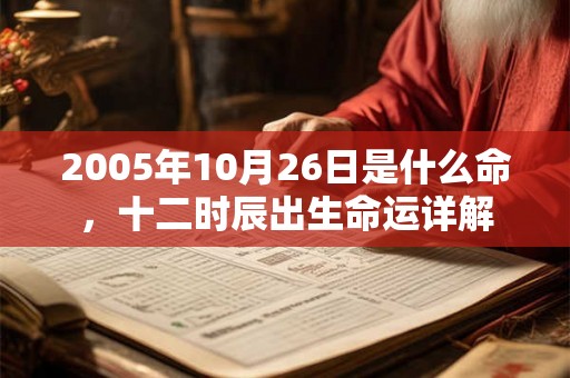 2005年10月26日是什么命，十二时辰出生命运详解