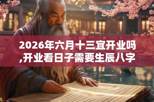 2026年六月十三宜开业吗,开业看日子需要生辰八字吗