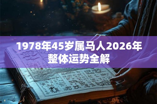 1978年45岁属马人2026年整体运势全解