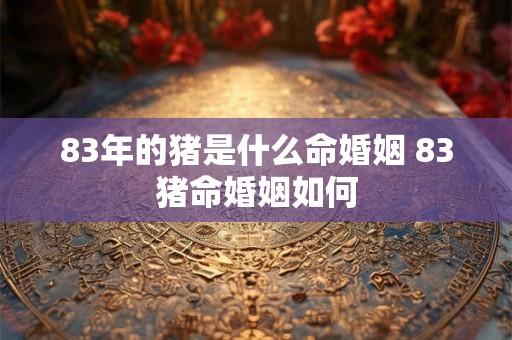 83年的猪是什么命婚姻 83猪命婚姻如何