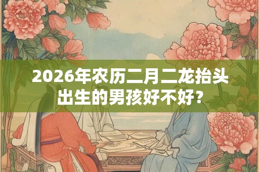 2026年农历二月二龙抬头出生的男孩好不好？