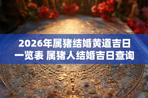 2026年属猪结婚黄道吉日一览表 属猪人结婚吉日查询 2026年属猪结婚黄道吉日一览表 属猪人结婚吉日查询