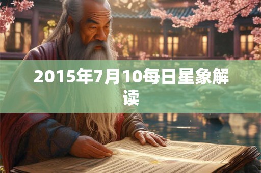 2015年7月10每日星象解读