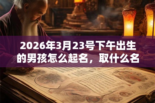 2026年3月23号下午出生的男孩怎么起名，取什么名字吉祥？