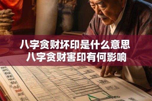 八字贪财坏印是什么意思 八字贪财害印有何影响