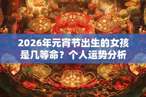 2026年元宵节出生的女孩是几等命？个人运势分析