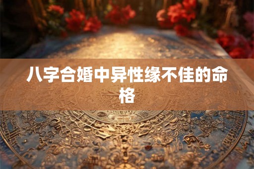 八字合婚中异性缘不佳的命格