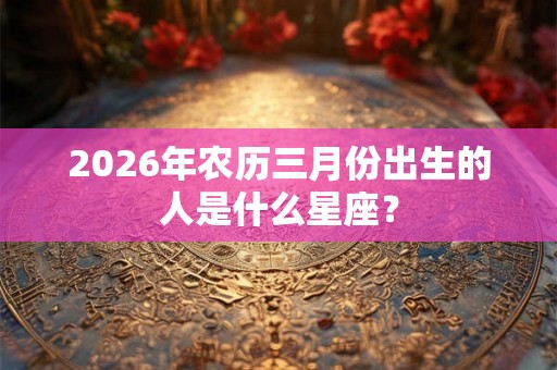 2026年农历三月份出生的人是什么星座？