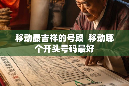移动最吉祥的号段  移动哪个开头号码最好