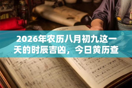2026年农历八月初九这一天的时辰吉凶，今日黄历查询