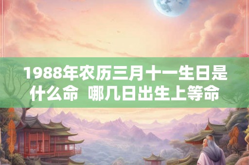 1988年农历三月十一生日是什么命 哪几日出生上等命 1988年农历三月十一生日是什么命 哪几日出生上等命