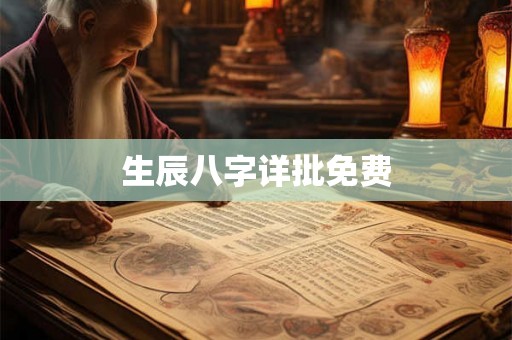 生辰八字详批免费
