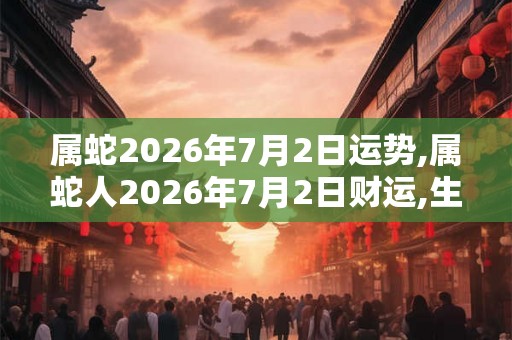 属蛇2026年7月2日运势,属蛇人2026年7月2日财运,生肖蛇2026年7月2日运势