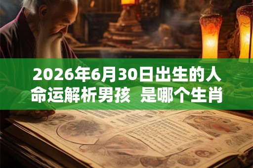 2026年6月30日出生的人命运解析男孩  是哪个生肖