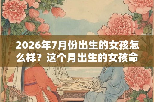 2026年7月份出生的女孩怎么样？这个月出生的女孩命理如何？