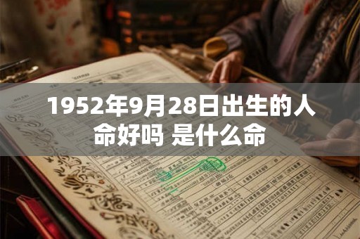 1952年9月28日出生的人命好吗 是什么命