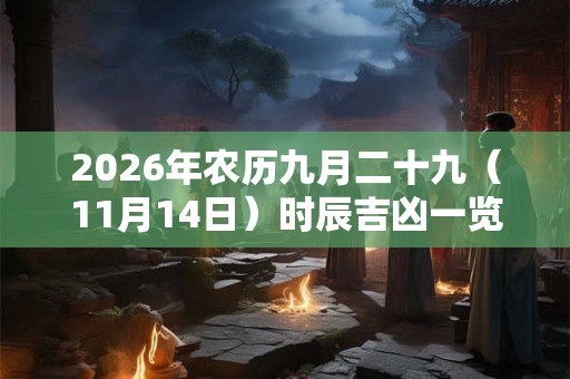 2026年农历九月二十九（11月14日）时辰吉凶一览！